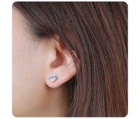 Charming Round CZ Silver Stud Earring STS-3364